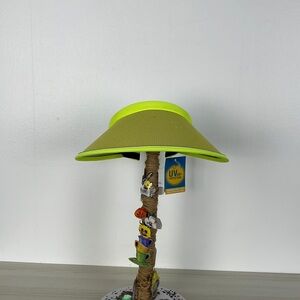 MG UV Protection 50+ unisex neon green clip on visor hat Size O/S